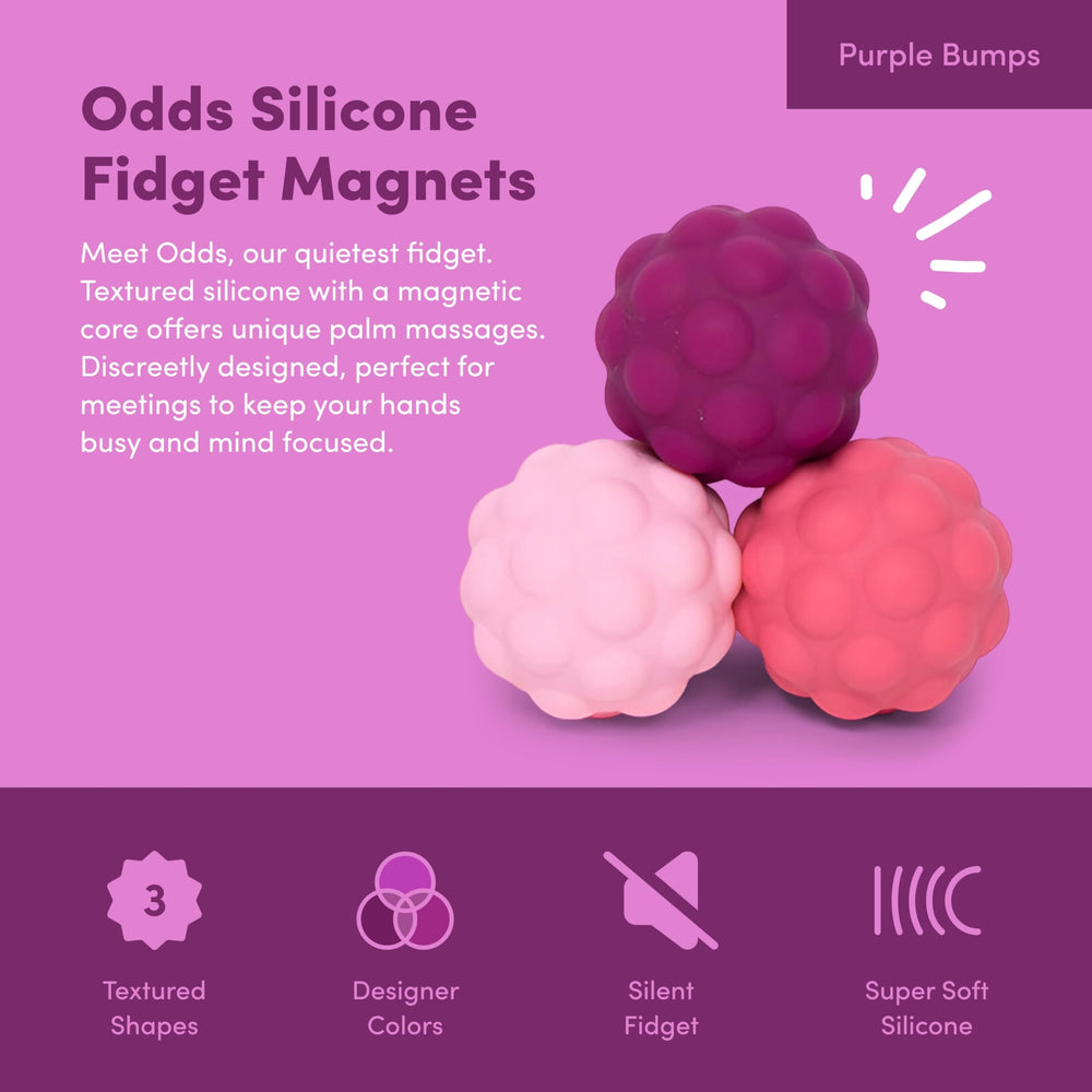 Speks Odds textured silicone spheres with four shapes for tactile focus.