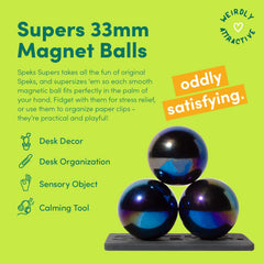 Speks Supers Gunmetal desk setup featuring durable magnets and sleek look