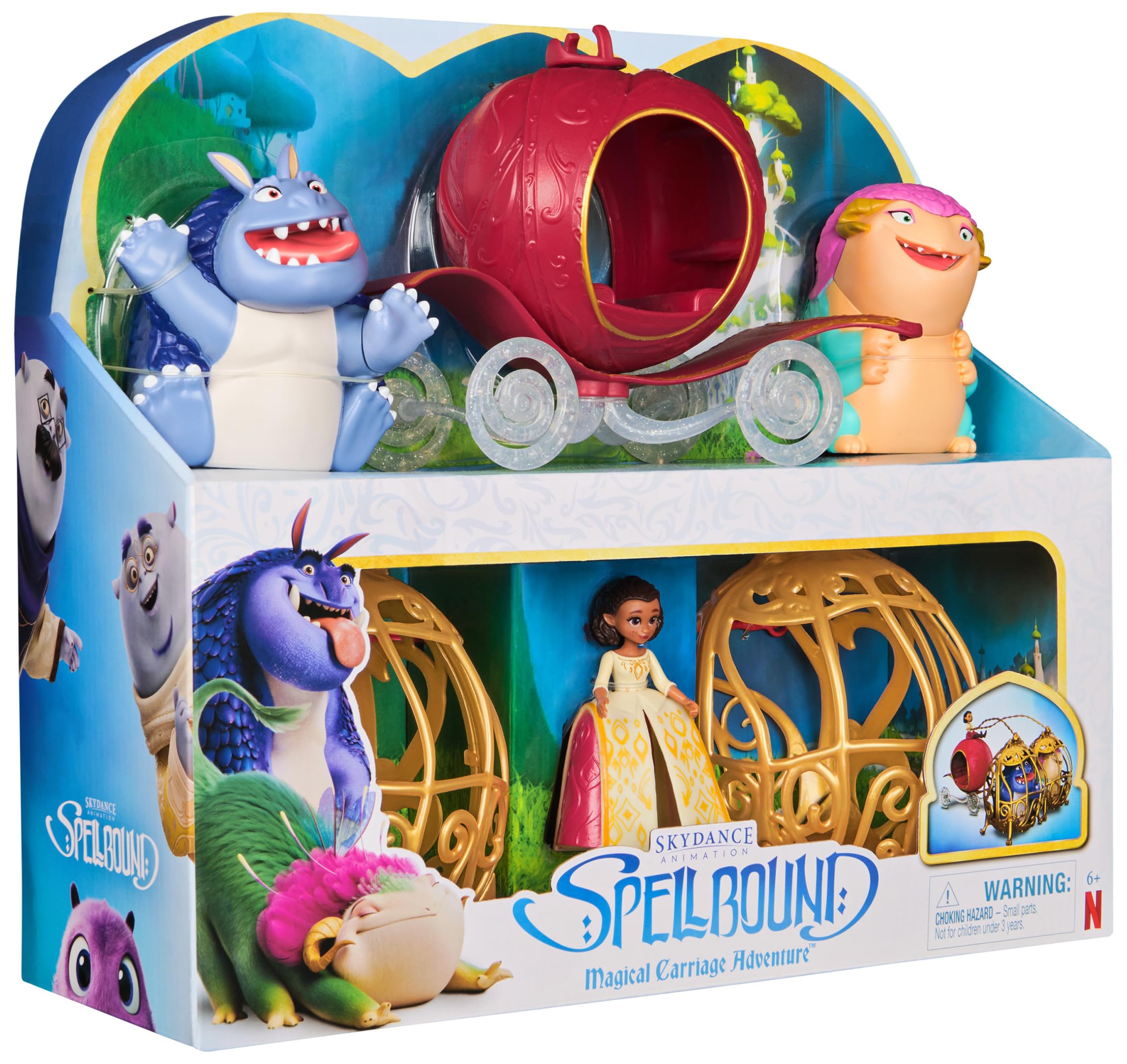 Spellbound carriage pull action playset encourages interactive journey scenes