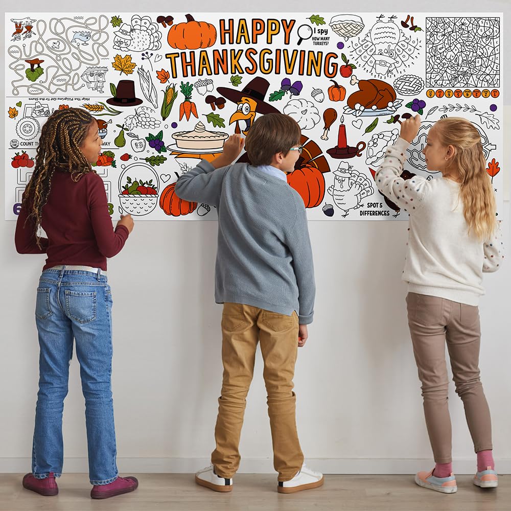 SPERINGEEN large-size coloring tablecloth fits multiple kids for shared sessions
