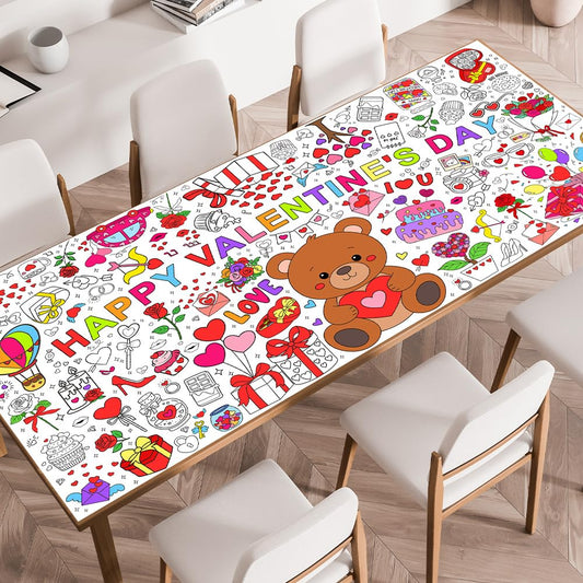 Speringeen Valentines tablecloth decoration banner for festive classroom and home decor.