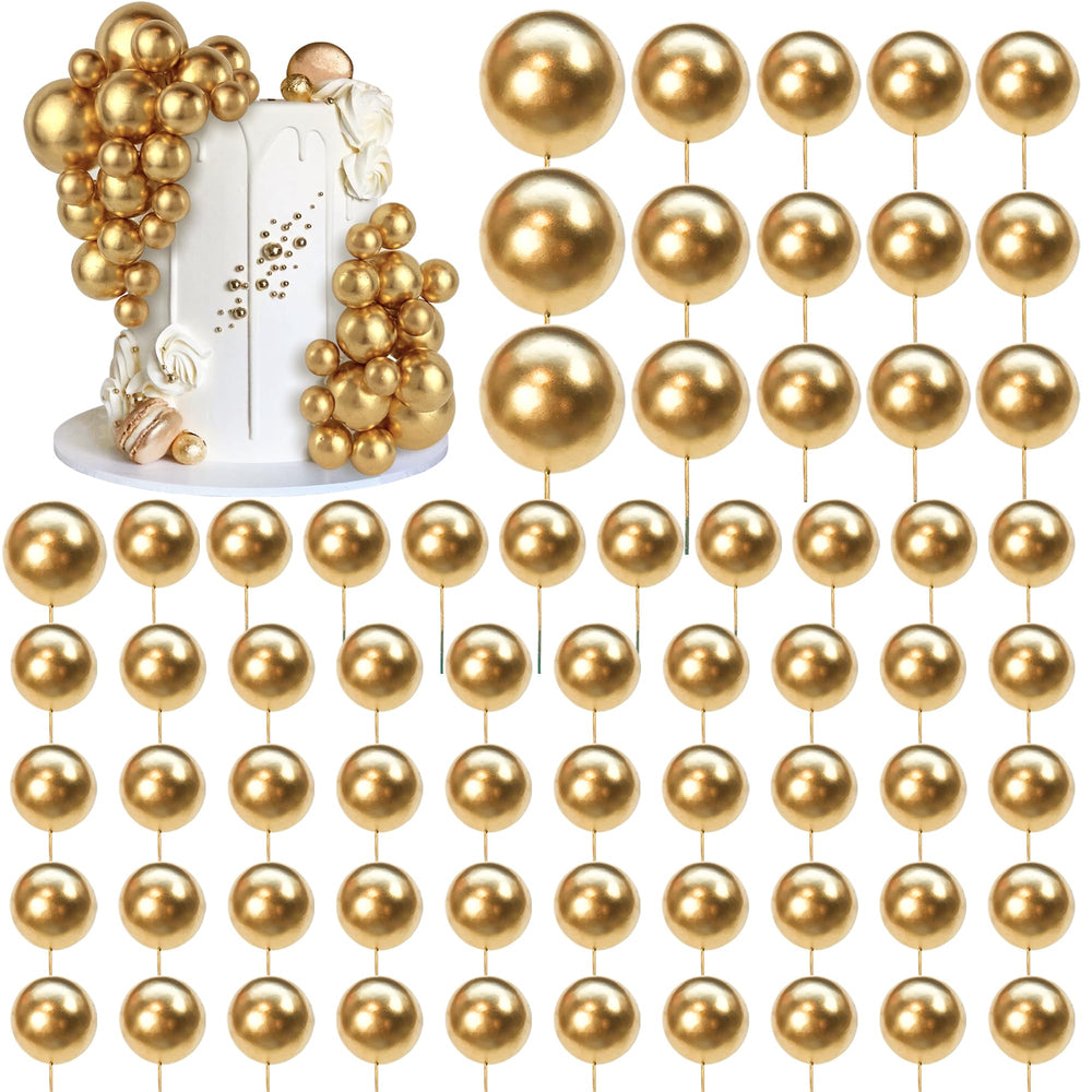 SPFYunion gold ball cake pick 0.79 inch for delicate cupcakes