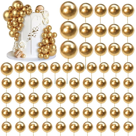 SPFYunion gold ball cake pick 0.79 inch for delicate cupcakes
