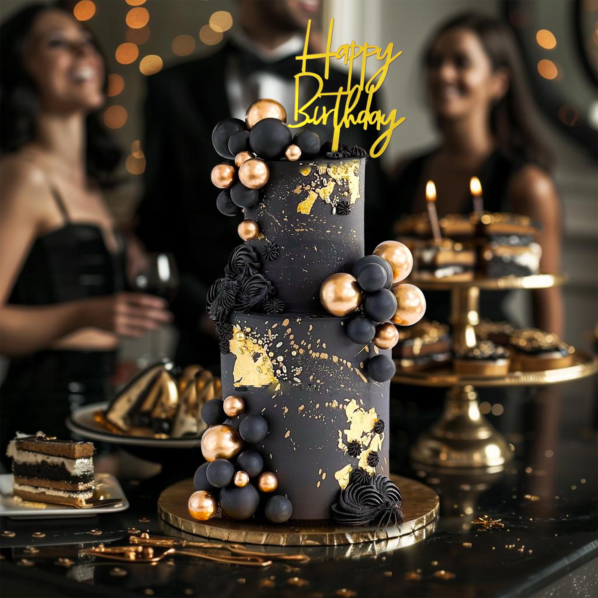 SPFYunion foam and metal ball toppers decorate desserts safely.