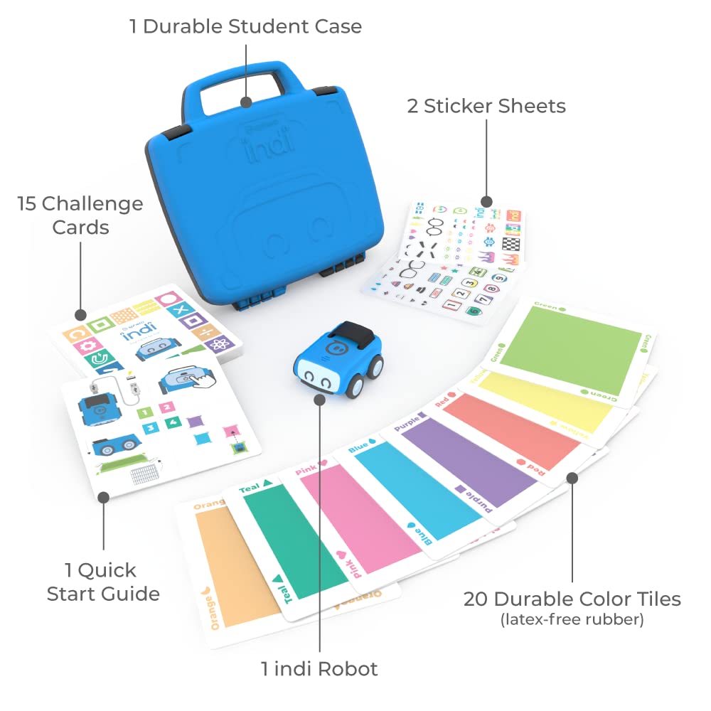Sphero Indi challenge cards provide guided lessons and scaffolded practice.