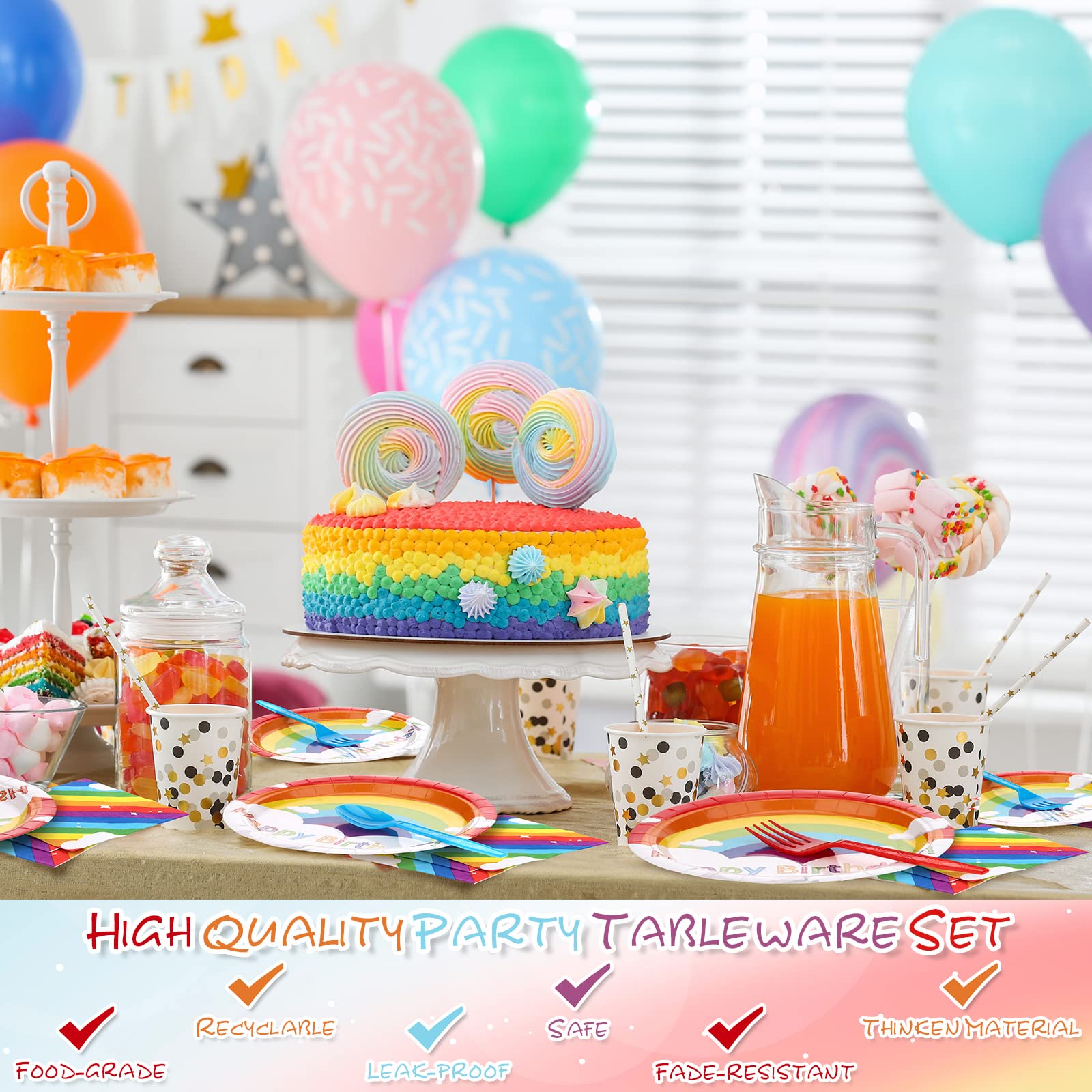 Spiareal rainbow forks for easy serving and kid-friendly meals.