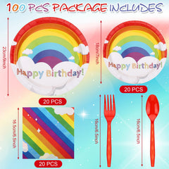 Spiareal rainbow napkins brighten tables and simplify cleanup after meals.