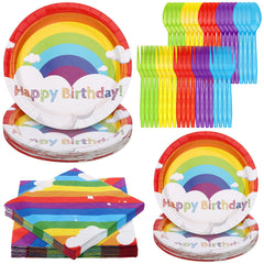Spiareal rainbow 9-inch plates for festive dining and easy cleanup.