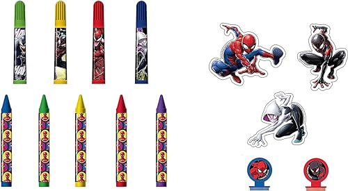 Spider-Man crayons and pencils provide smooth color and easy blending.