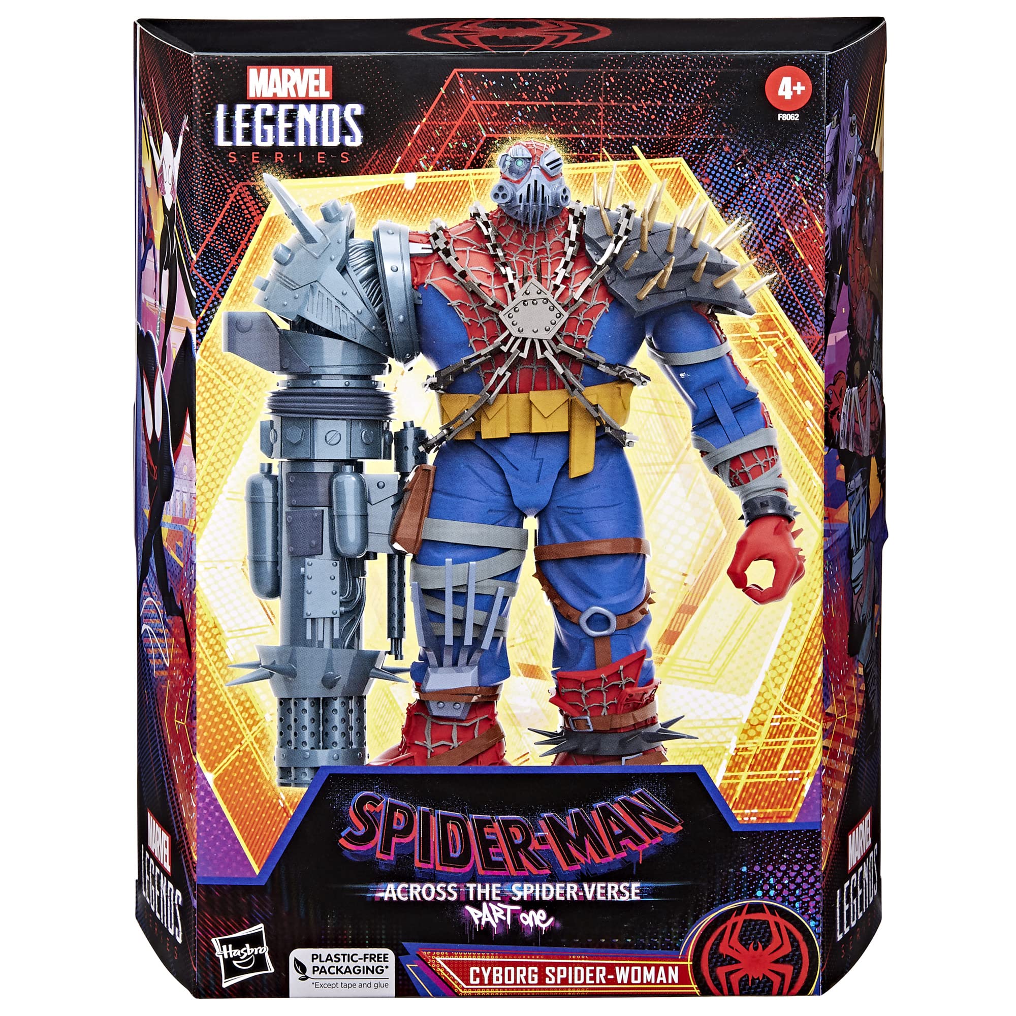 Cyborg Spider-Woman deluxe figure with articulated joints for dynamic poses.