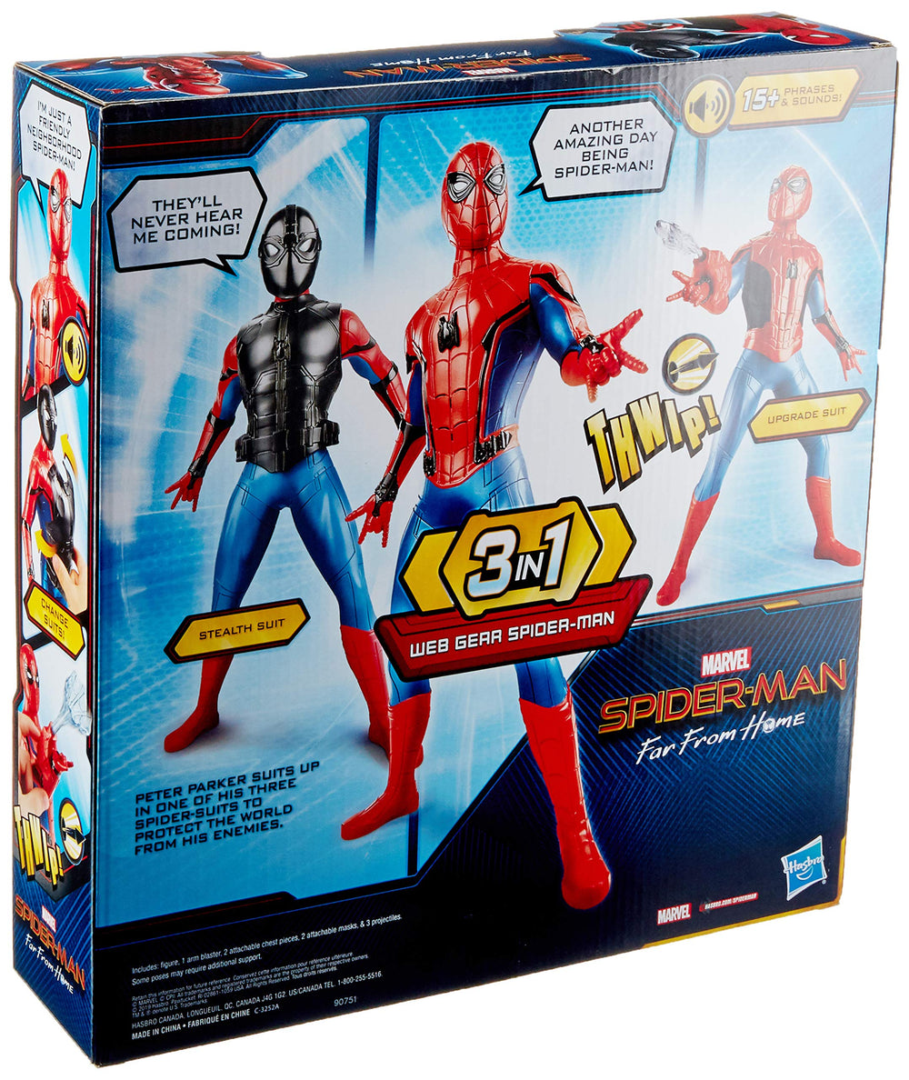 Spider-Man Far From Home Web Blaster Arm accessory lets kids shoot pretend webs.