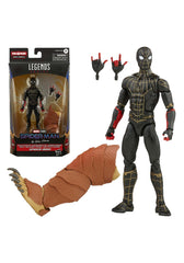 Spider-Man Marvel Legends Black & Gold figure front view for dynamic display.