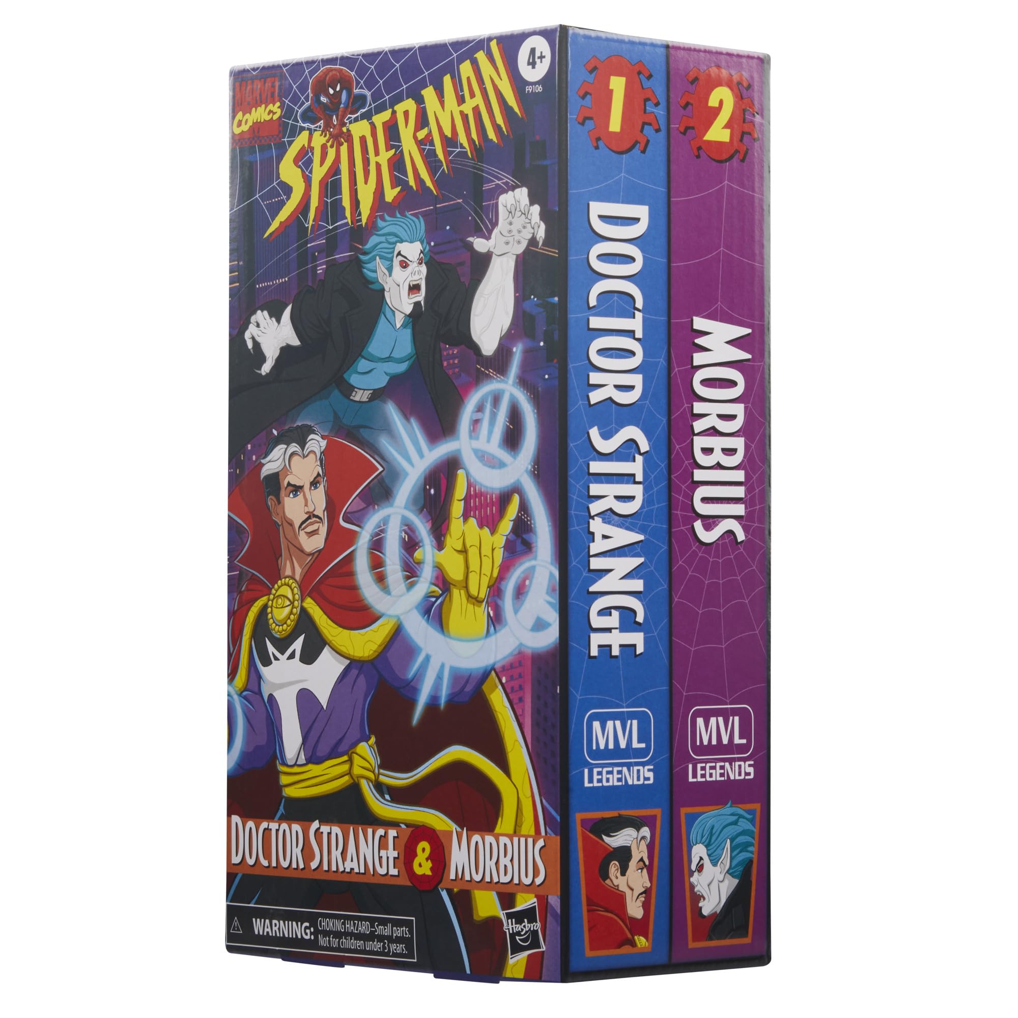 Doctor Strange Morbius accessories with Spider-Man Legends 2-pack enable poseability on shelves.