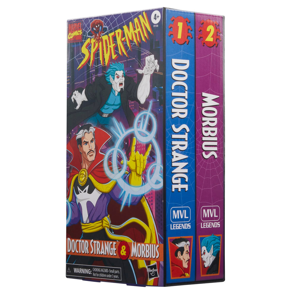 Doctor Strange Morbius accessories with Spider-Man Legends 2-pack enable poseability on shelves.