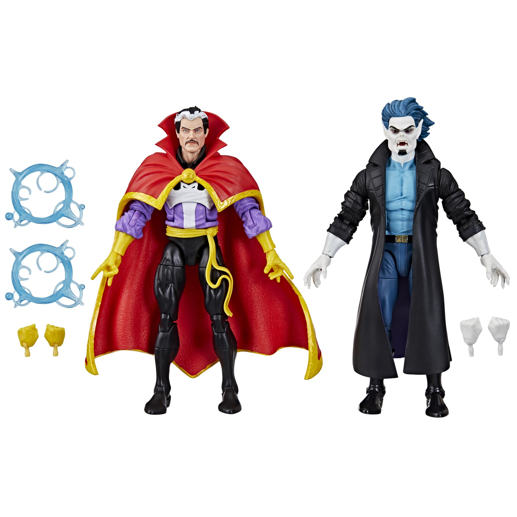 Spider-Man Marvel Legends Doctor Strange & Morbius 2-pack box front ideal for display.