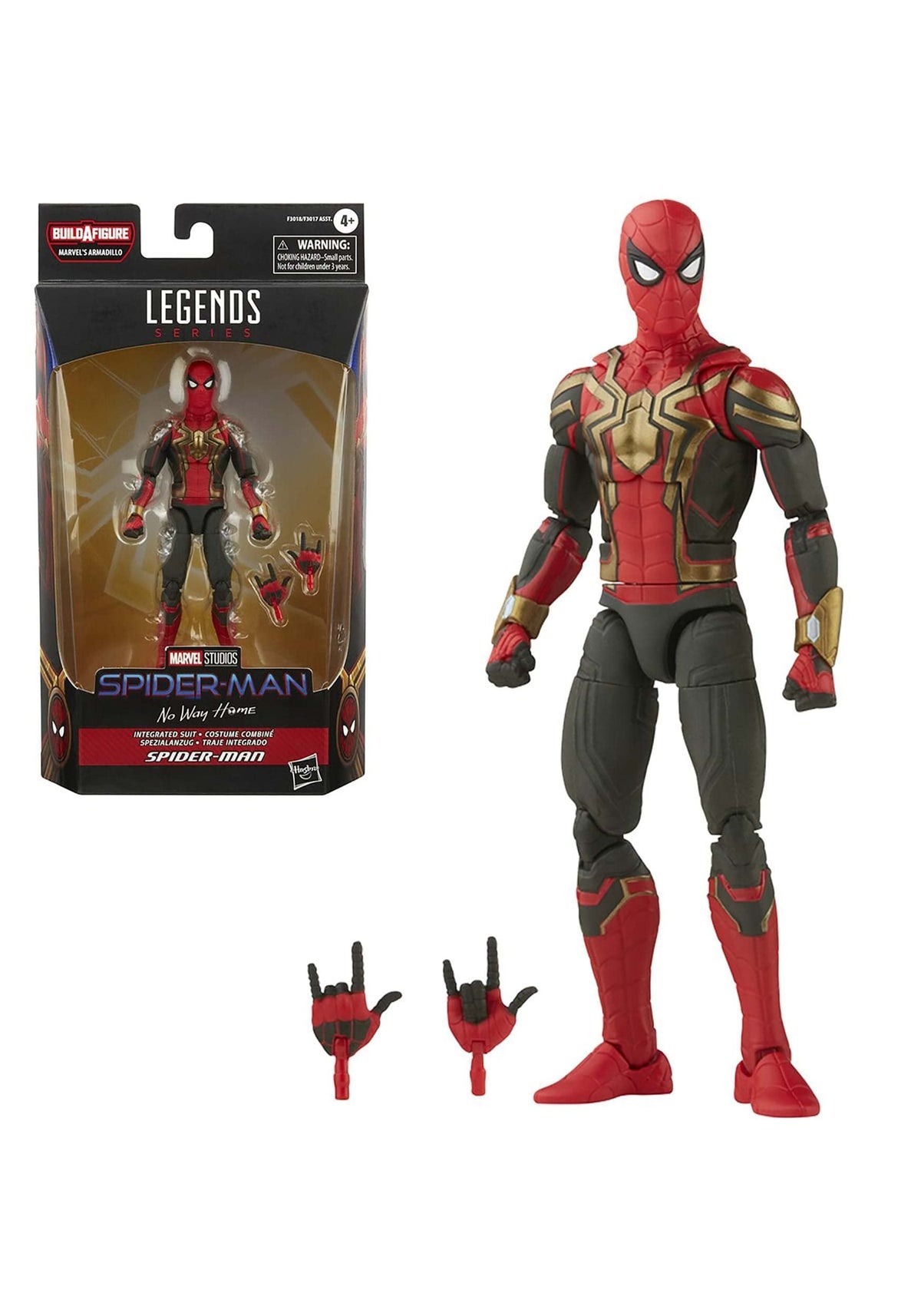 Spider-Man Marvel Legends Integrated Suit figure with premium articulation for dynamic posing.