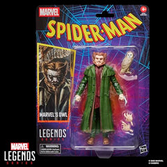 Marvel Legends Owl figure close-up showing premium deco for display-worthy shelf