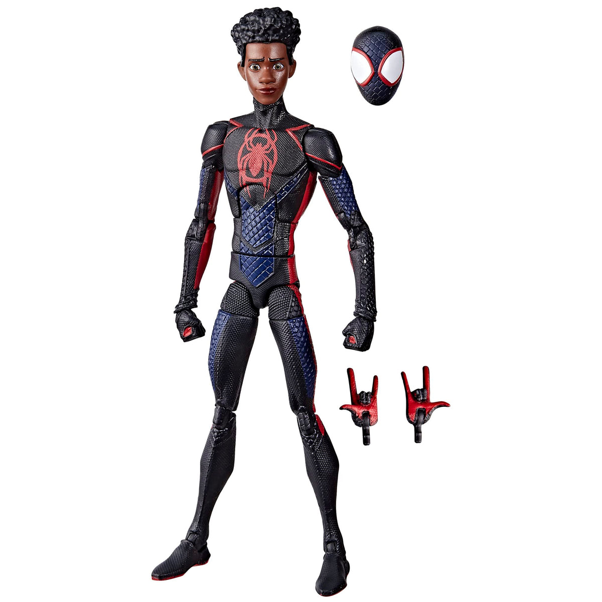 Spider-Man Miles Morales 6-inch figure in front view with movie-inspired deco.