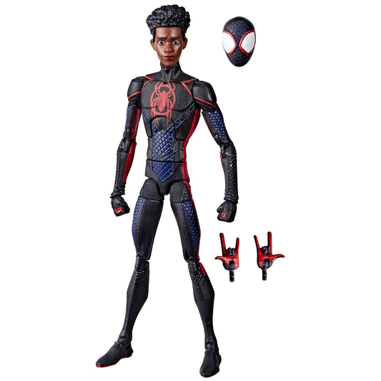 Spider-Man Miles Morales 6-inch figure in front view with movie-inspired deco.