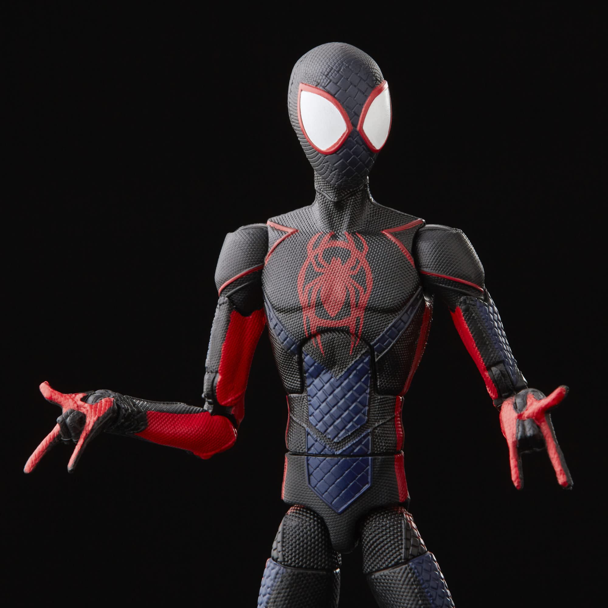 Spider-Man Miles Morales interchangeable hands enable varied poses.