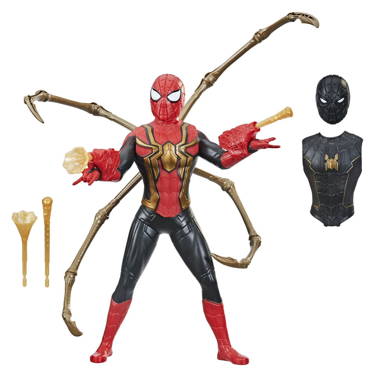 Spider-Man No Way Home deluxe 13-inch figure front view with web gear for display