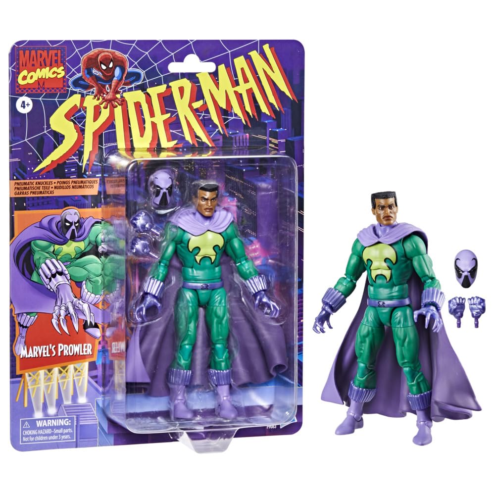 Spider-Man Prowler figure in dynamic pose highlighting articulation for display