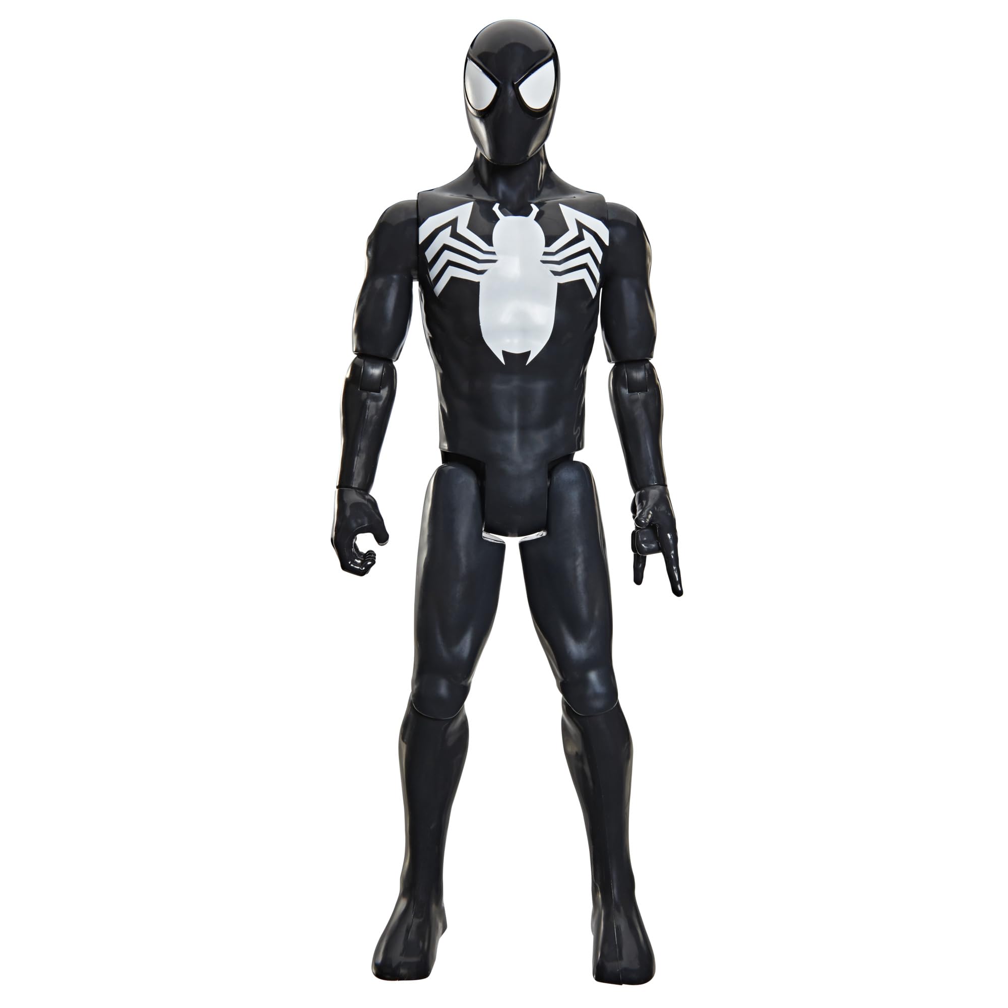 Spider-Man Titan Series Black Suit figure in a dynamic standing pose for imaginative play.