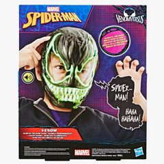 Marvel deco on VenomVersus mask mirrors classic Venom look.