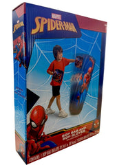 Spiderman Bop Bag weighted base keeps upright during workouts.