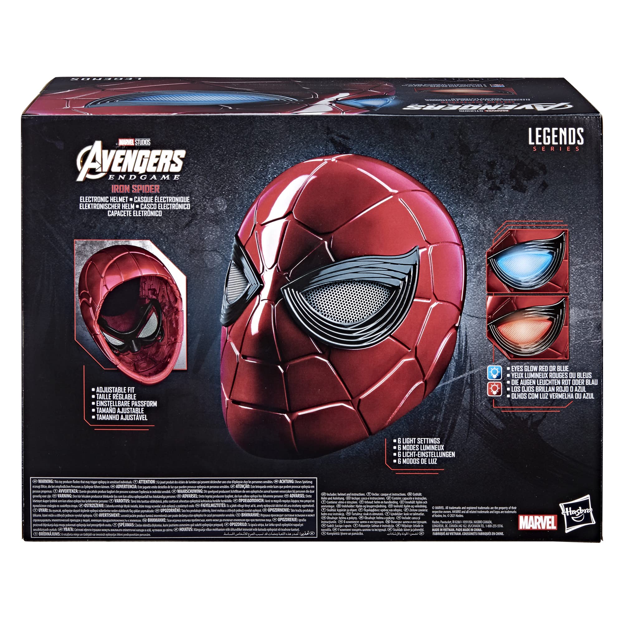 Premium sculpt and interior detailing on the Iron Spider helmet