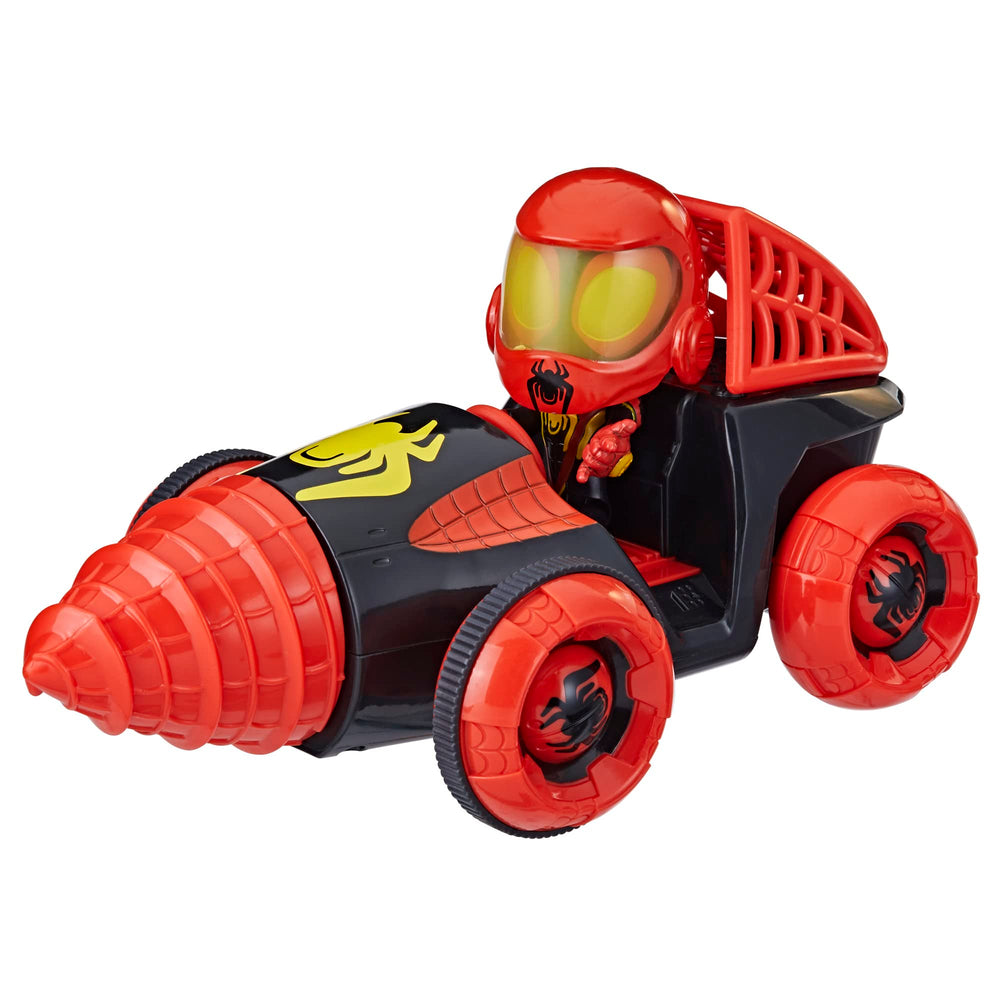 Spidey Amazing Friends Drill Spinner car side view shows character decor.