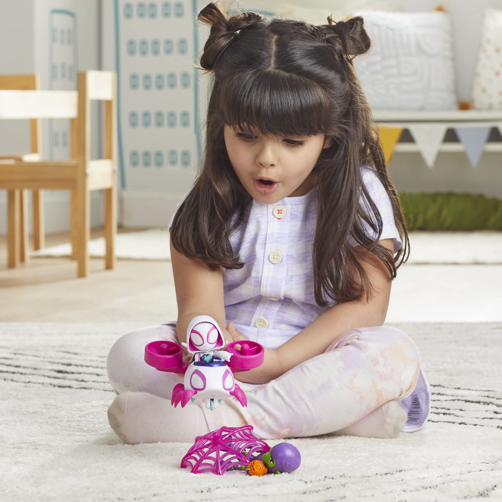 Team Spidey adventures encourage cooperative storytelling during family playtime.