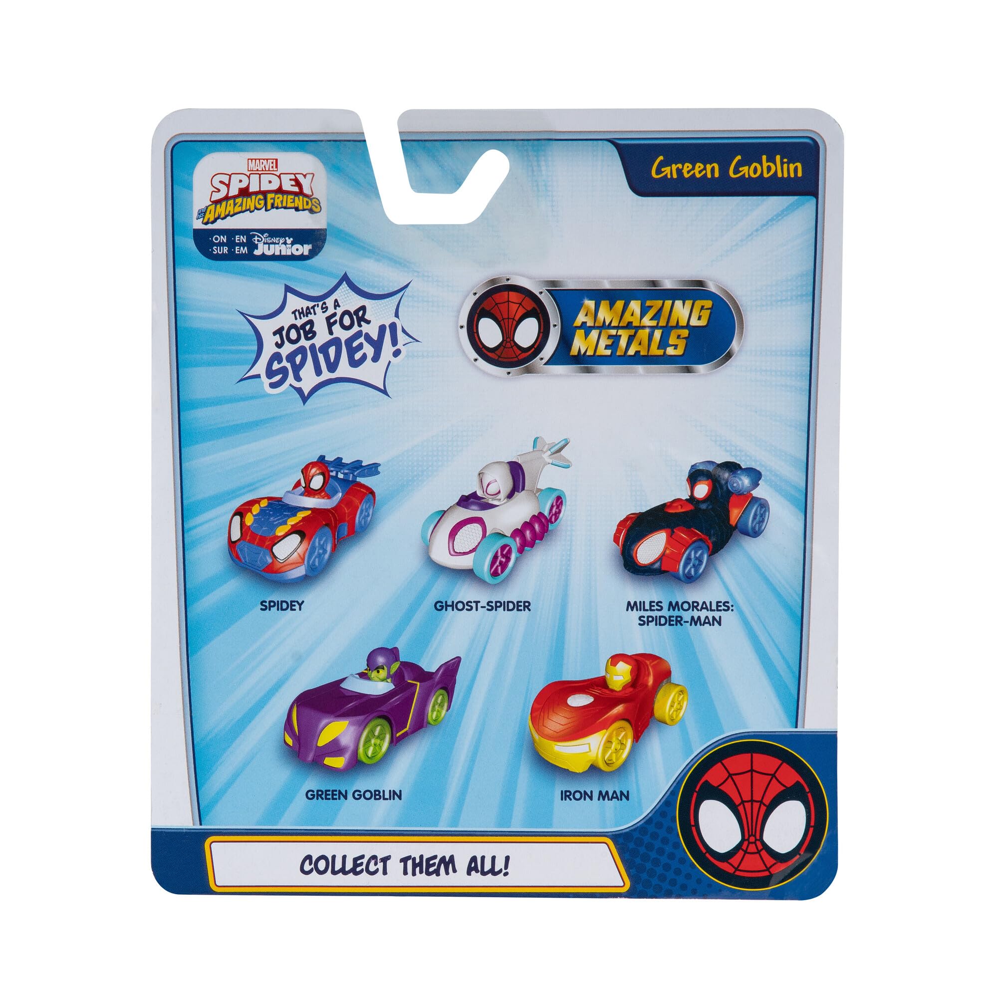 Spidey and His Amazing Friends Amazing Metals race car in action
