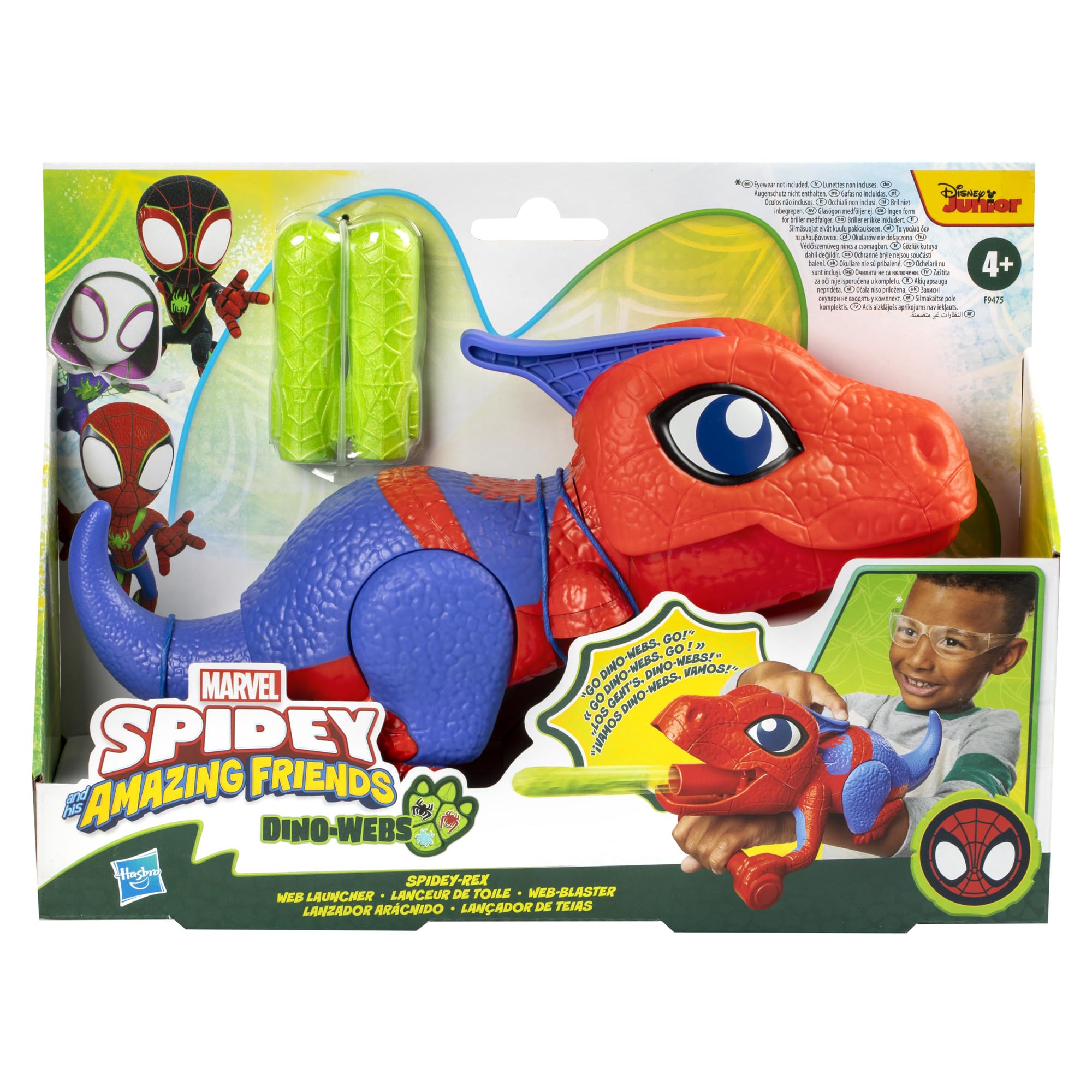 Spidey and His Amazing Friends Dino-Webs in action with Spidey-Rex launcher.