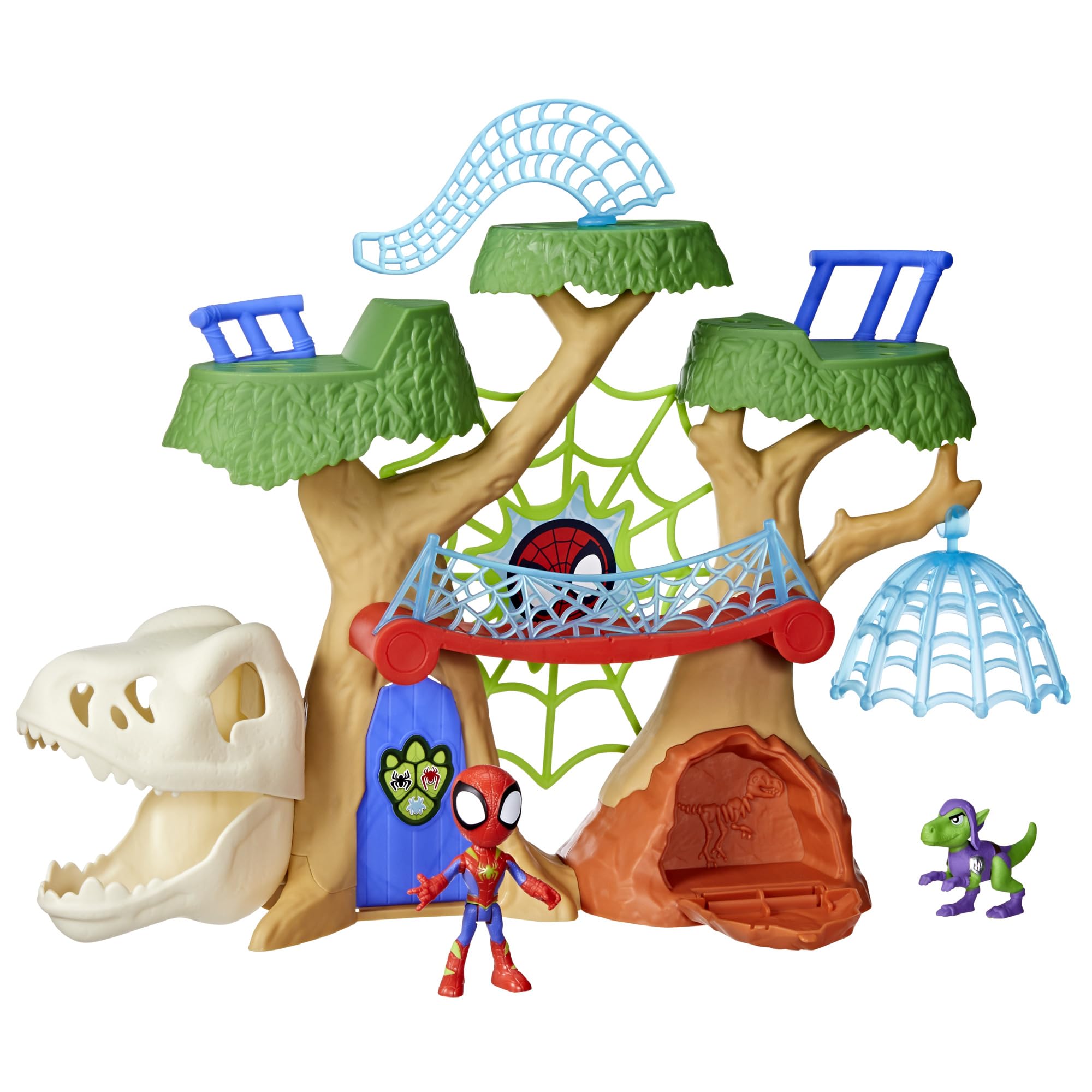 Spidey and His Amazing Friends Dino-Webs Treehouse front view for imaginative superhero play