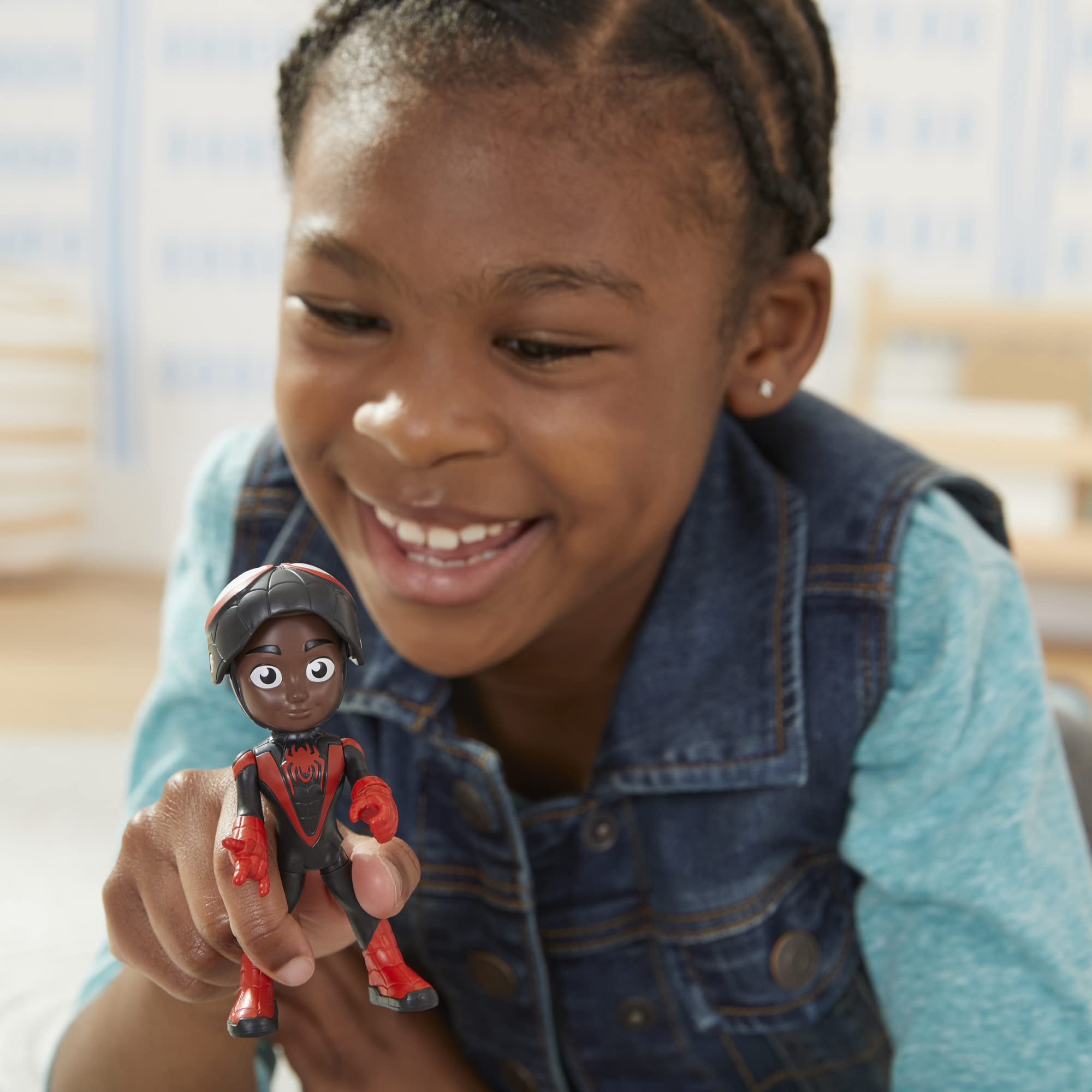 Detailed designs on Miles Morales and Hulk figures for collectible feel
