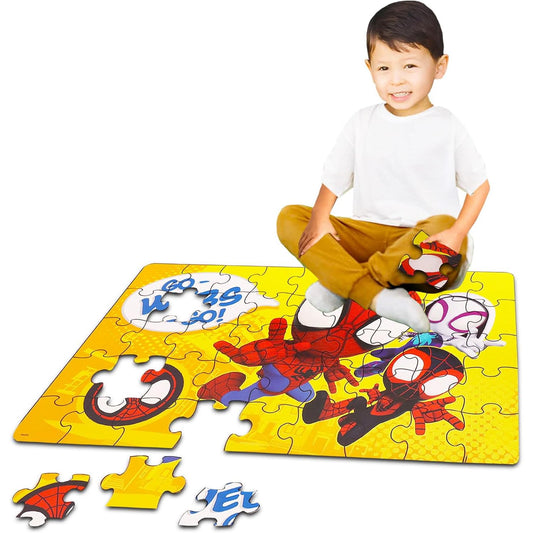 Spidey and His Amazing Friends puzzle illustration engages kids with vibrant colors for learning and play.