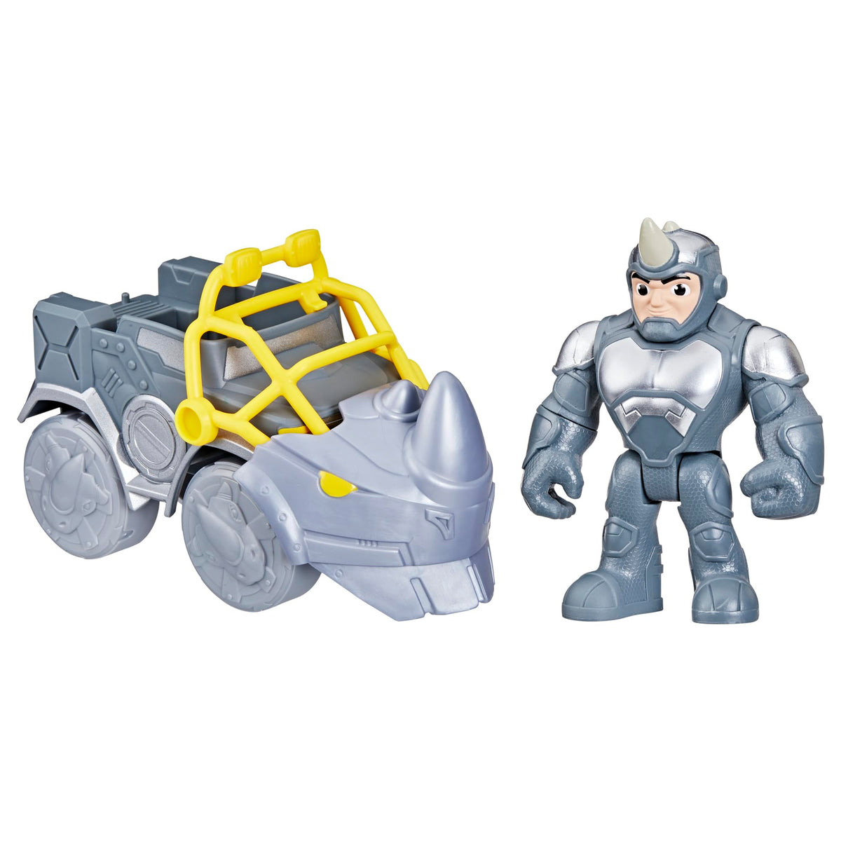 Spidey and His Amazing Friends Rhino Wrecker figure ready for action.