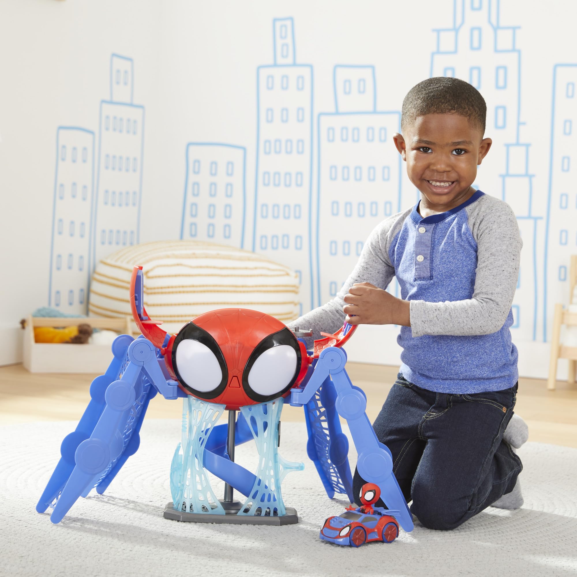 Spidey and His Amazing Friends team play image with Ghost-Spider and Miles Morale Spider-Man