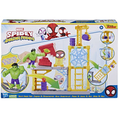 Spidey and His Amazing Friends Hulk’s Smash Yard smash wall for interactive story moments.