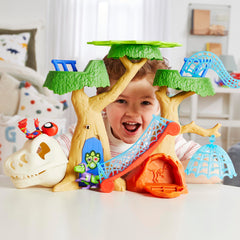 Imaginative play setup invites stories with Spidey and friends.