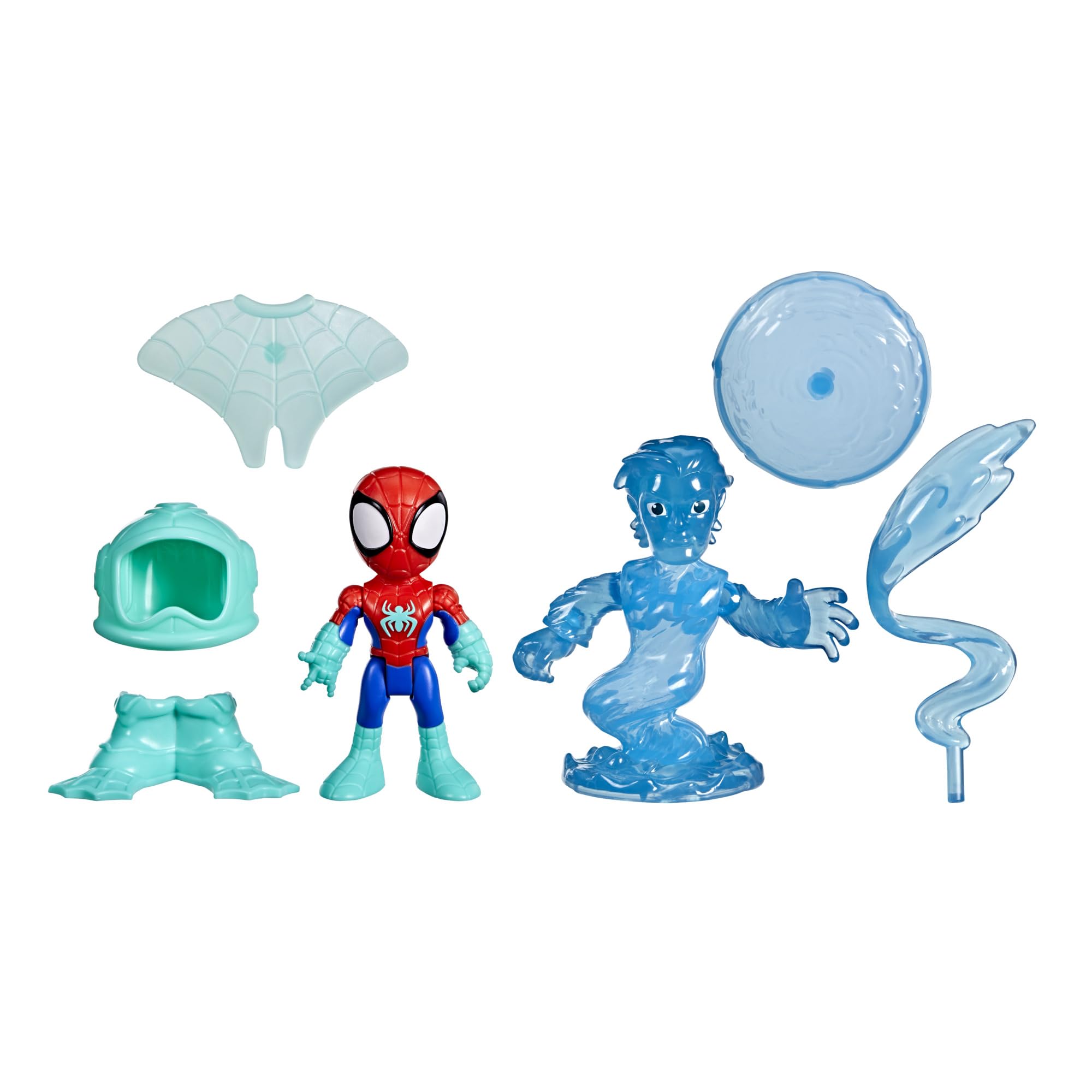 Spidey and his Amazing Friends Water-Webs Spidey figure with poseable joints for dynamic play.