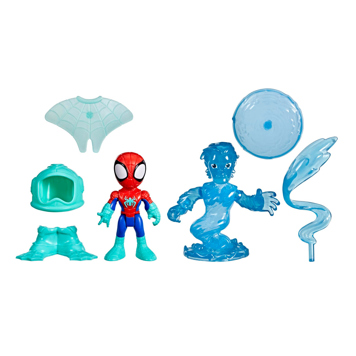 Spidey and his Amazing Friends Water-Webs Spidey figure with poseable joints for dynamic play.