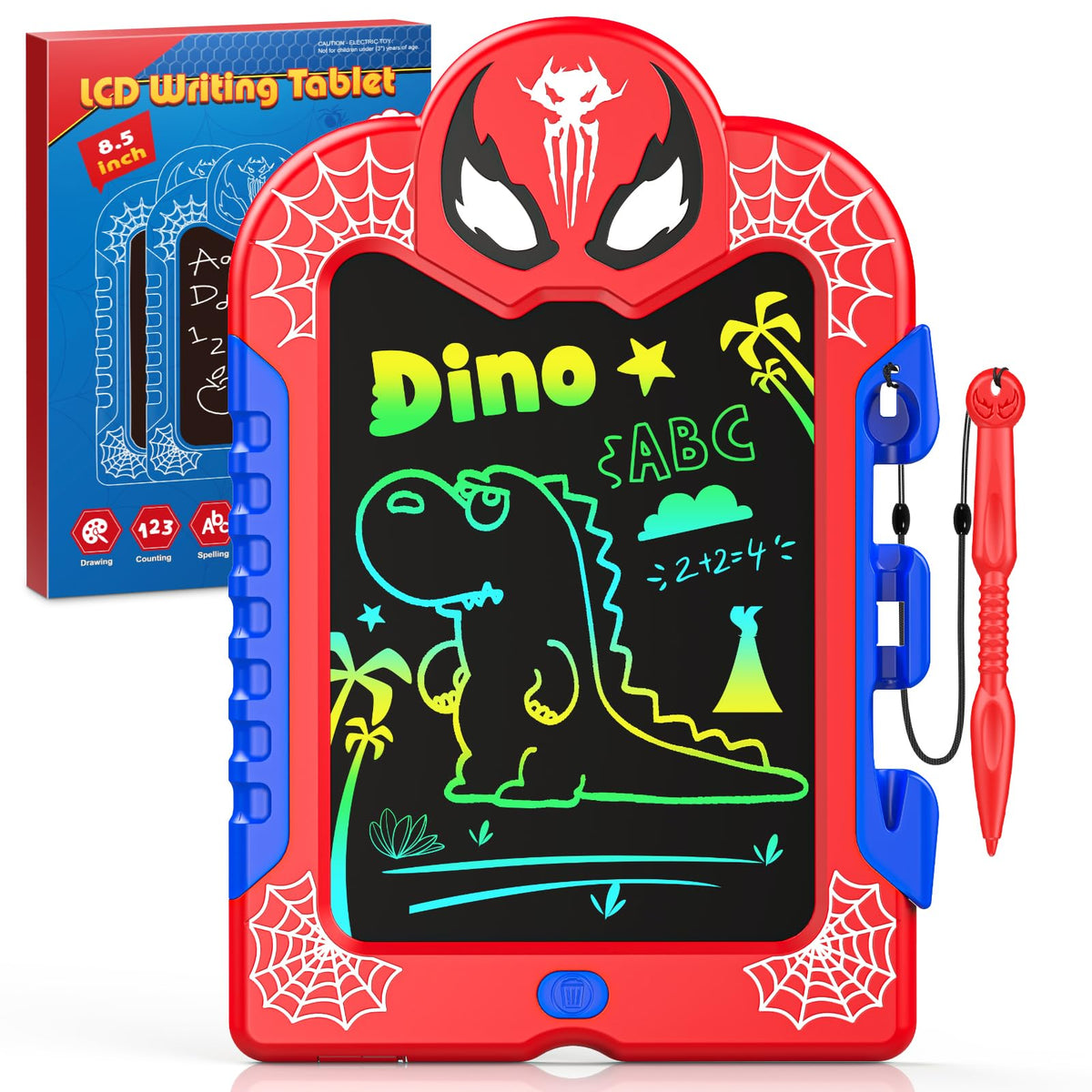 Spidolapse colorful doodle board 8.5-inch front view for creative drawing with a safe display