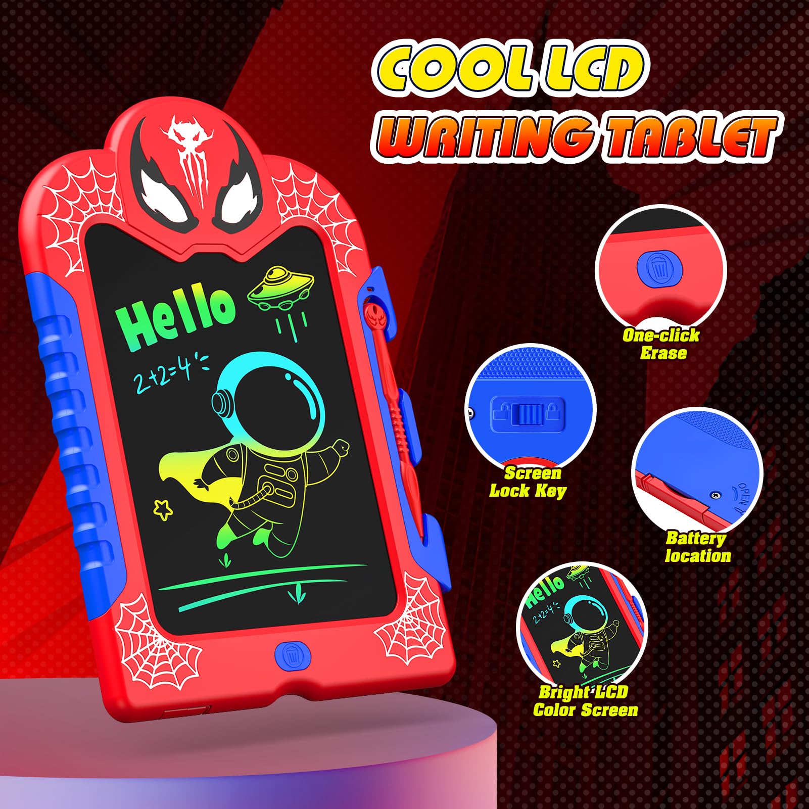 Spidolapse one-click erase button easy and kid-friendly