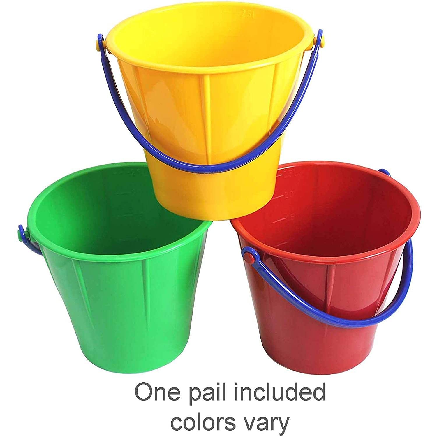 Spielstabil large sand pail side view demonstrates sturdy, kid-friendly construction for outdoor fun.
