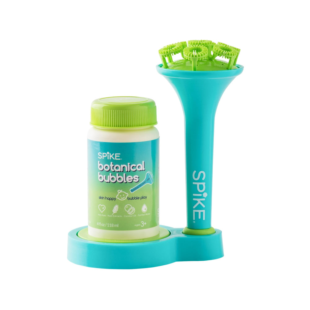 SPIKE bubble wand aqua enables mess-free play with quick, abundant bubbles