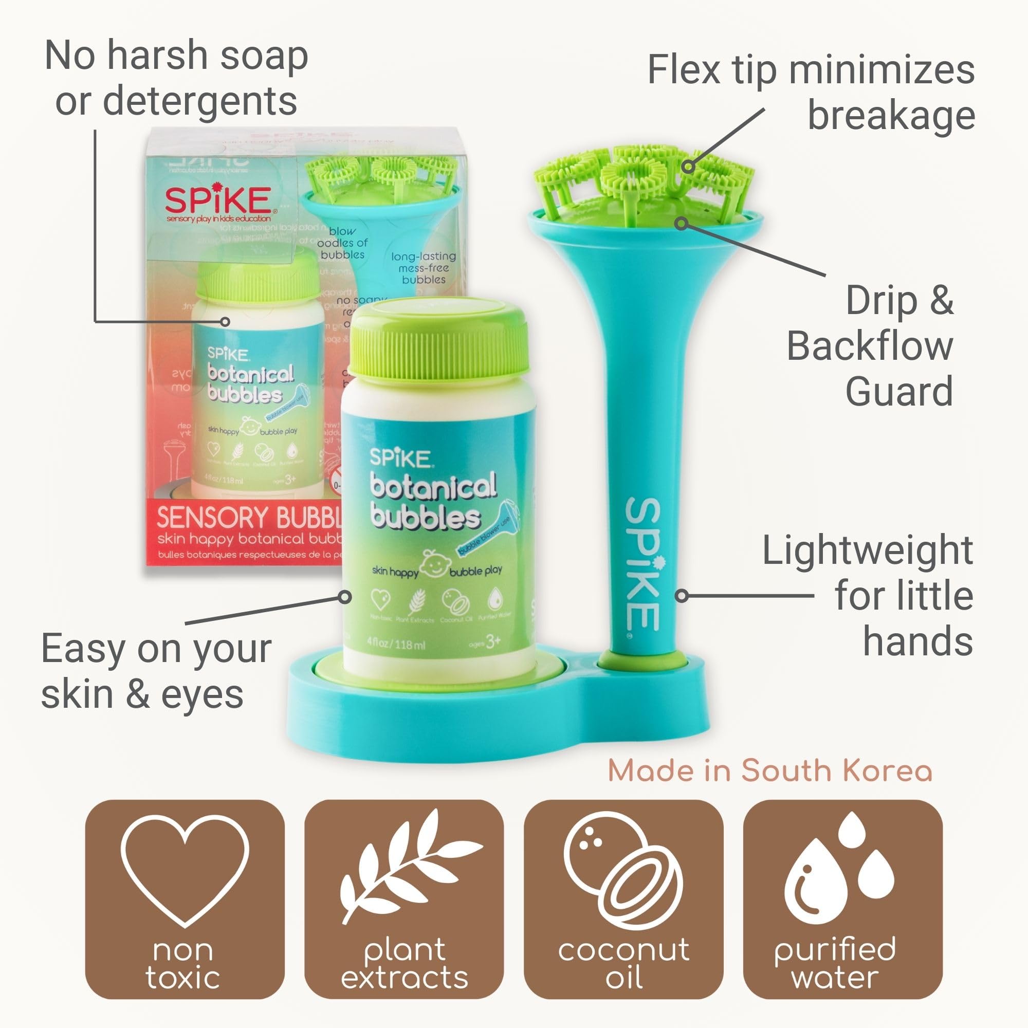 SPIKE long-lasting bubbles offer mess-free indoor or outdoor play