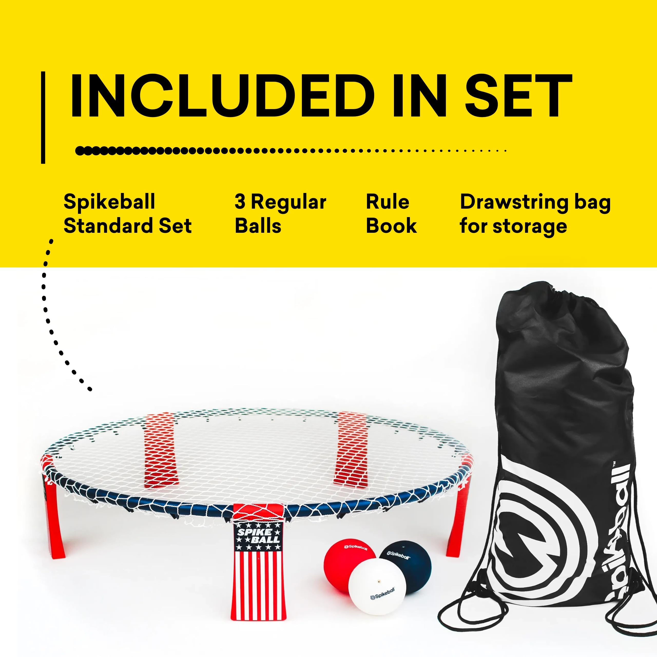 Spikeball Original Stars Stripes Edition carrying bag stored in a trunk