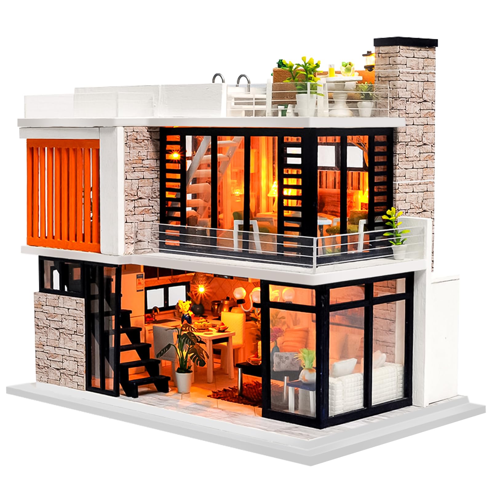 Spilay Florence dollhouse front view, ideal shelf decor for collectors.